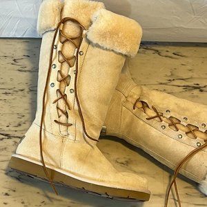 Women's UGG Upside Mocha Size 9 Tall Boots IN THE BOX